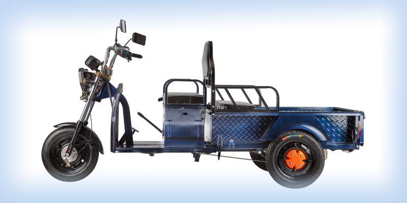 Грузовой электроскутер на трех колеса - популярное транспортное средство